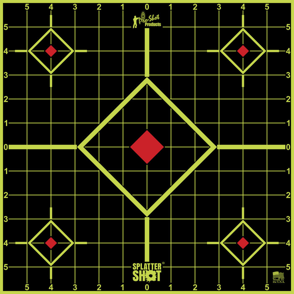 Pro-Shot SplatterShot 12" Green Splatter Sight-In Paper Target, Self-Adhesive, 5-Pack