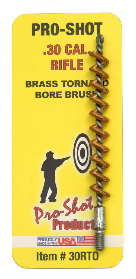 Pro-Shot 30RTO Brass Spiral Wound Tornado Bore Brush .30/.308/.30-06/7.62mm Rifle #8-32 Thread