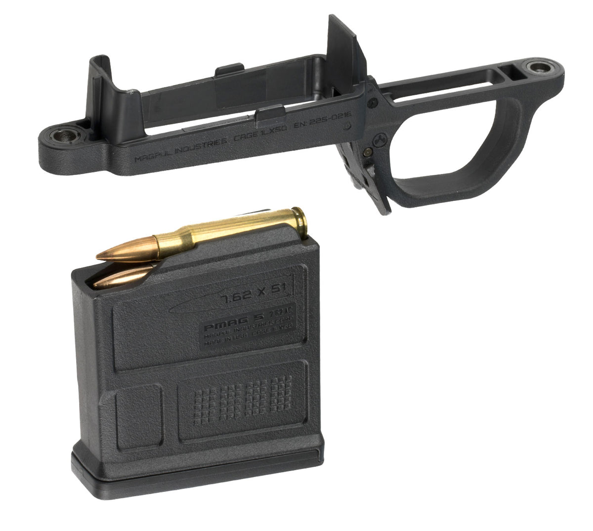Magpul MAG497-BLK Remington 700 Hunter Stock Bolt Action Magazine Well Drop-In Black Polymer PMAG5 7.62 AC Included