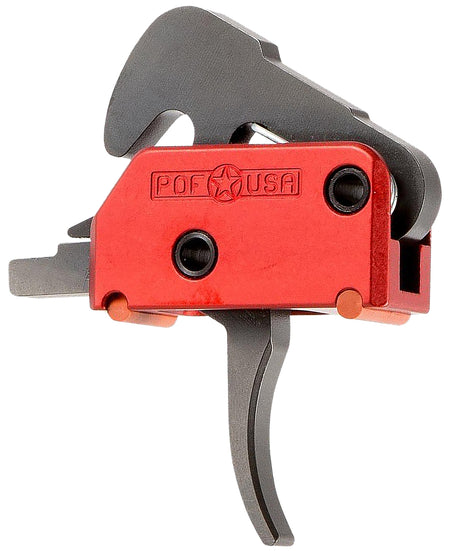 POF-USA 01509 Drop-In Two-Stage Curved Trigger 4.5 lb Black Red AR-Platform