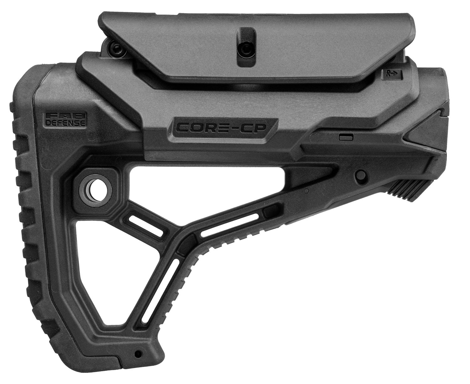 FAB Defense GL-Core Buttstock AR-15/M4 Adjustable Cheekrest Black Fiberglass Reinforced Polymer