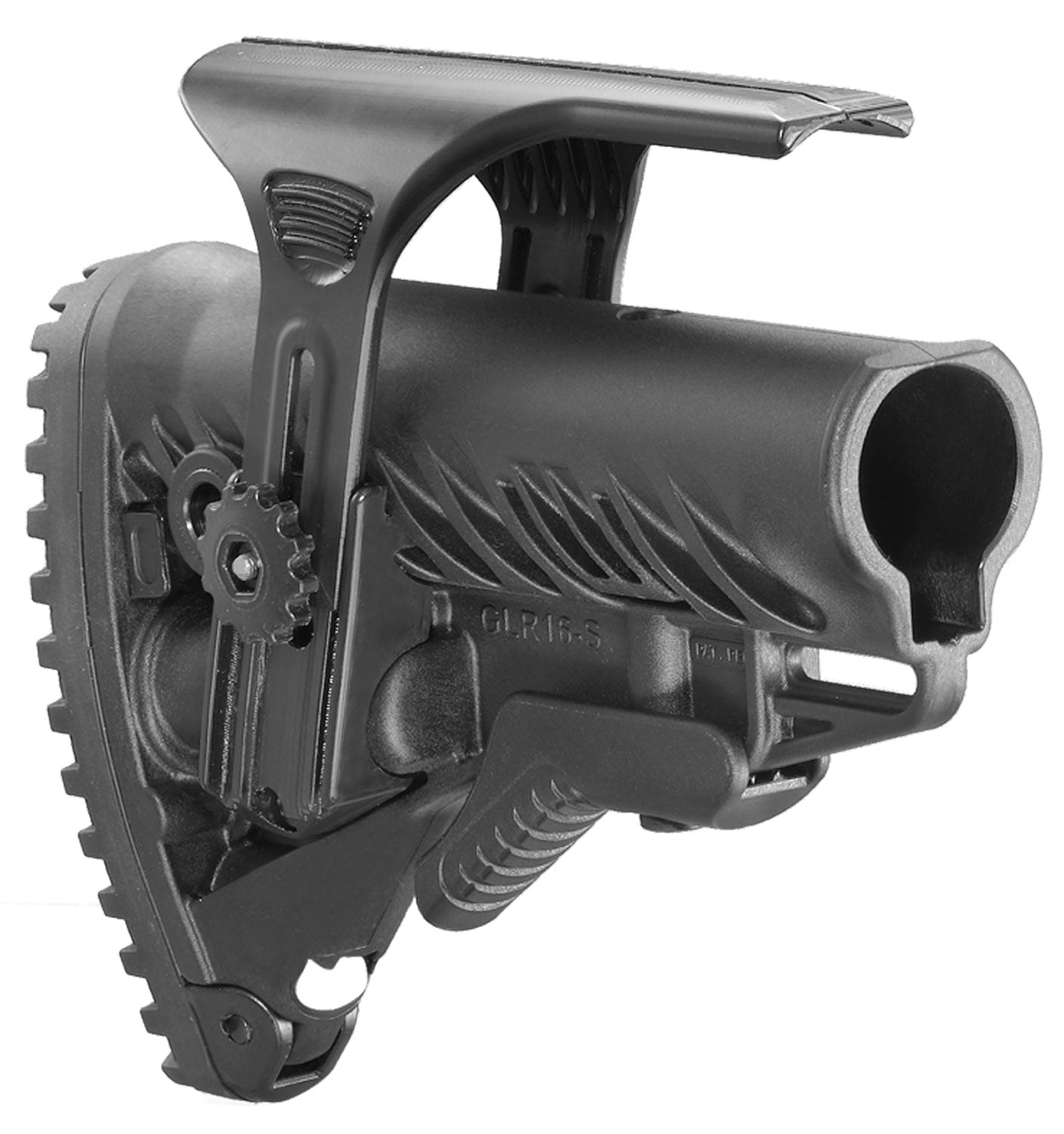 FAB Defense GLR-16 CP Tactical AR-15/M16 Buttstock Adjustable Cheek-Rest Black Fiberglass Polymer