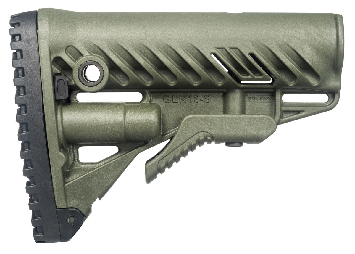 FAB Defense GLR-16 Fixed Buttstock AR-15/M16/M4 OD Green Polymer Anti-Rattle Mil-Spec Compatible
