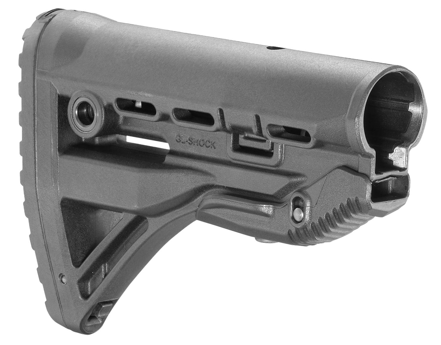 FAB Defense GL-Shock M4/M16 Buttstock with Built-In Anti-Rattle System Black Polymer