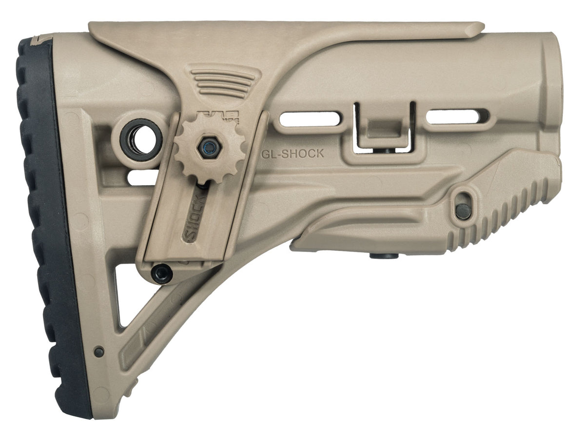 FAB Defense GL-Shock AR-15/M4 Adjustable Cheek-Rest Anti-Rattle Buttstock Flat Dark Earth Polymer