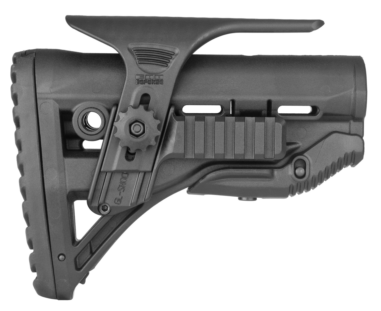FAB Defense GL-Shock PCP Mil-Spec Polymer Buttstock for AR-15/M4 Built-In Dual Picatinny Rail Black