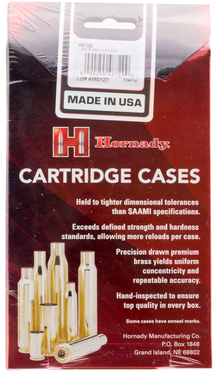 Hornady 8729 Unprimed Brass Cases 35 Remington Rifle Cartridge