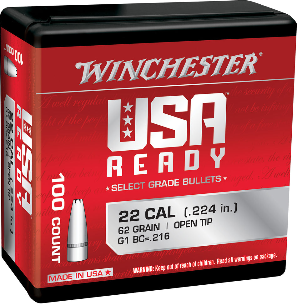 Winchester WBR22462 224 Valkyrie 62gr Open Tip Centerfire Rifle Bullets 100/Box