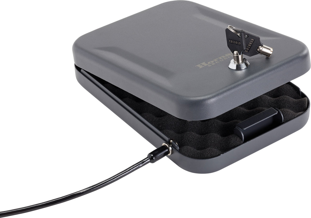 Hornady 95200 Key Entry Large Standard Lock Box Black Steel 9.5" x 6.5" x 1.75"
