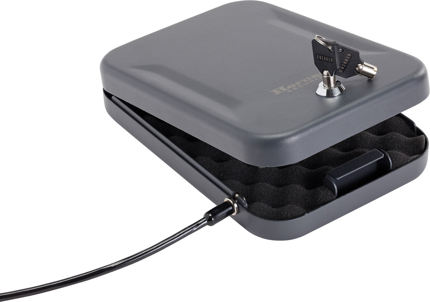Hornady 95200 Key Entry Large Standard Lock Box Black Steel 9.5" x 6.5" x 1.75"