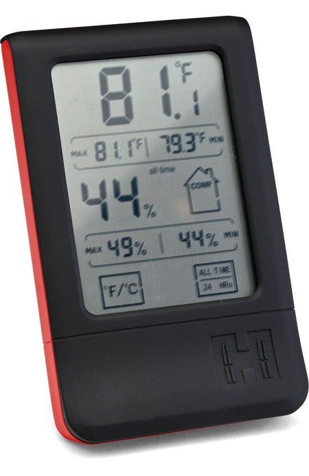 Hornady 95909 Digital Safe Hygrometer Red AAA High Low Temp Humidity