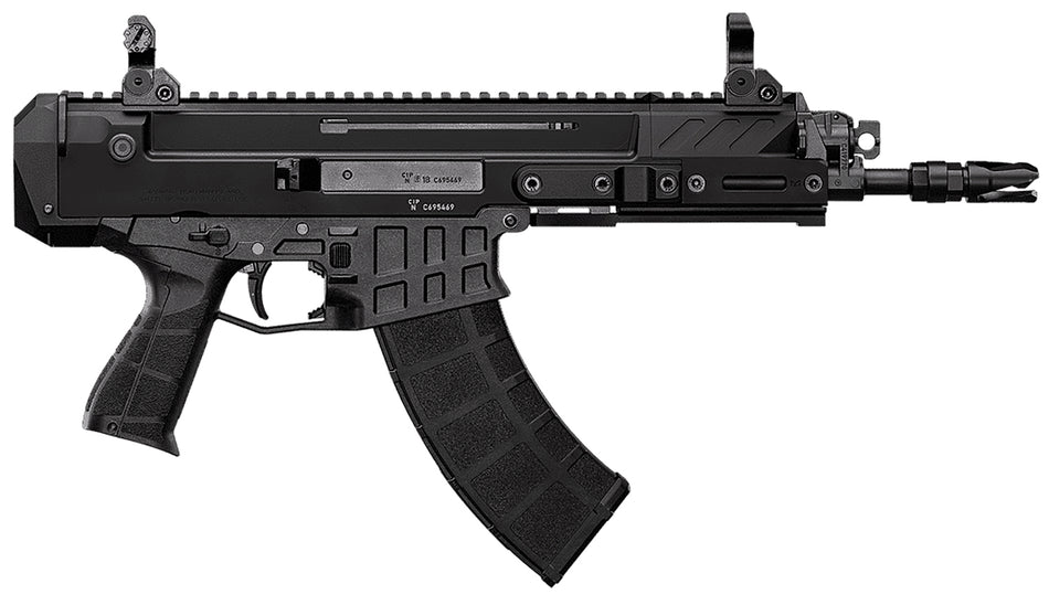 CZ-USA 91450 Bren 2 MS 5.56x45mm NATO 30+1 8.26" Black Cold Hammer Forged Barrel & Frame, Black Stippled Polymer Grips Right Hand