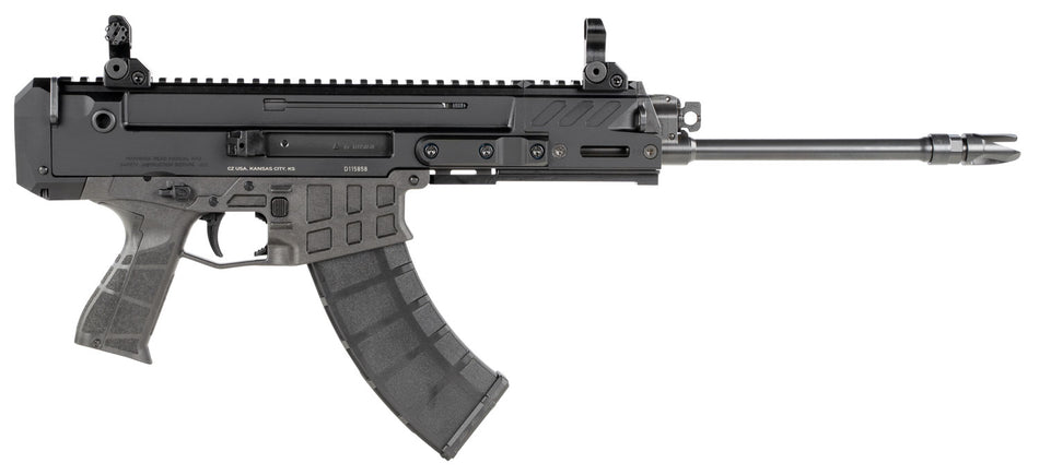 CZ-USA 91462 Bren 2 MS 7.62x39mm 30+1 14.17" Black Steel Barrel, Black Aluminum Receiver w/Picatinny Rail, Carbon Fiber/Polymer Frame, Black Stippled Grip, Right Hand