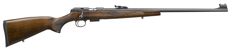 CZ-USA 02302 CZ 457 Lux Full Size 22 WMR 5+1 24" Black Nitride Black Nitride Steel Receiver Turkish Walnut Fixed European-Style Stock Right Hand