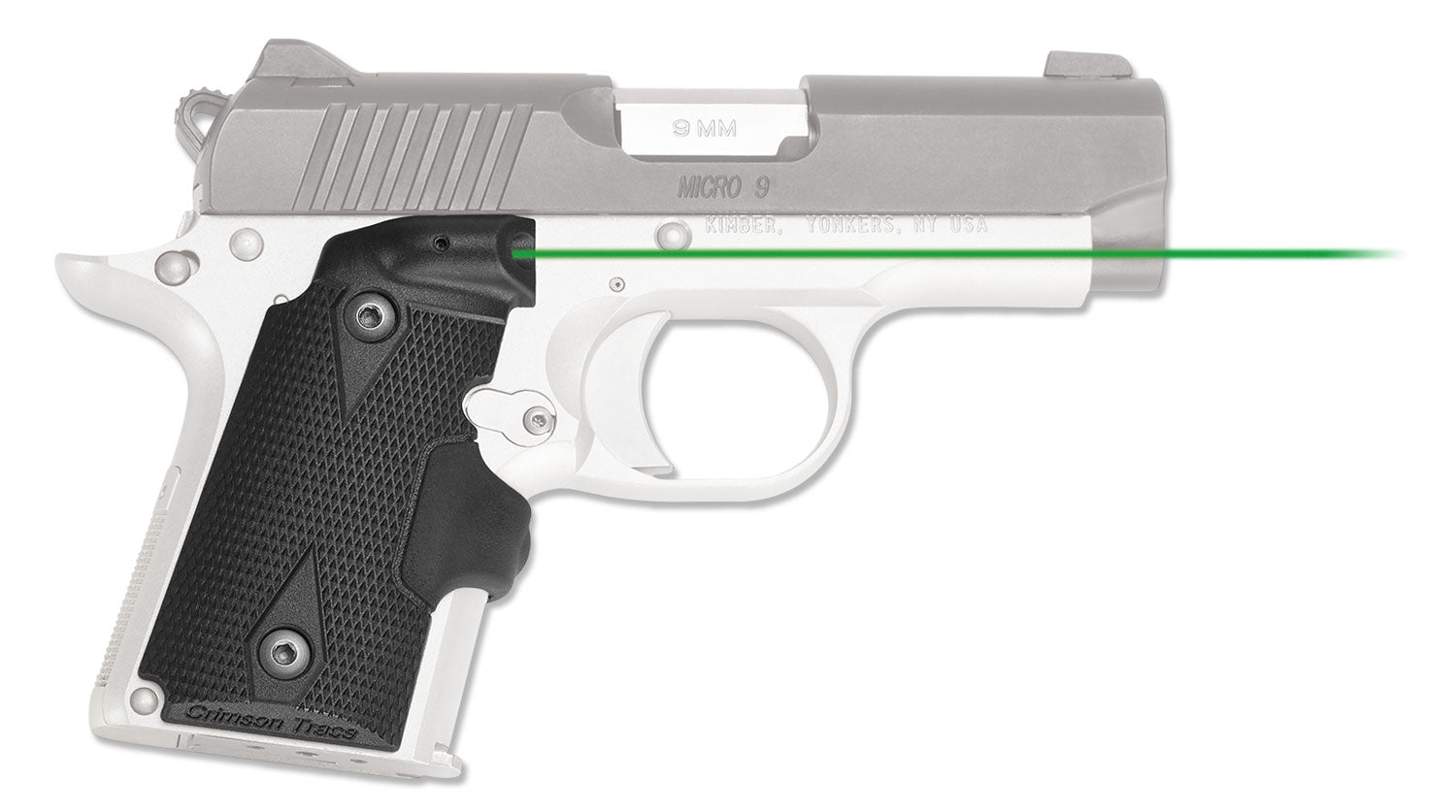 Crimson Trace 0156201 Kimber Micro 9 Lasergrips - Green Laser with Black Polymer Grips