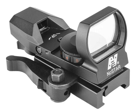 NcStar D4RGBQ Black Anodized 1x Red Green Multi-Reticle Reflex Sight QR Mount