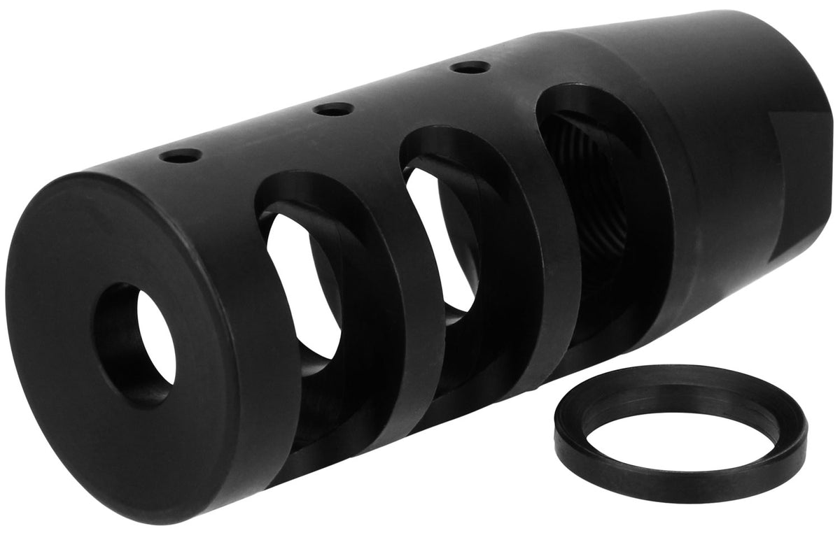 TacFire MZ1002N 5.56 NATO AR-15 Compact Compensator Steel Black Nitrided 1/2-28 tpi