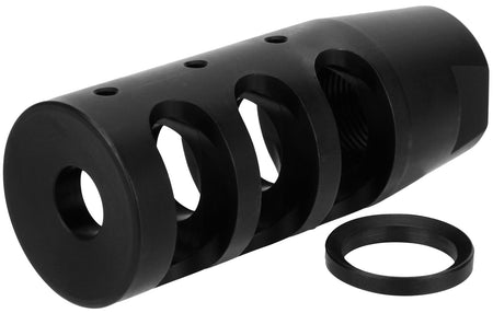 TacFire MZ1002N 5.56 NATO AR-15 Compact Compensator Steel Black Nitrided 1/2-28 tpi