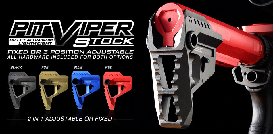 Strike Industries AR-Platform Pit Viper Adjustable Buttstock Black Aluminum and Steel