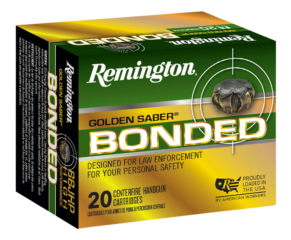 Remington Golden Saber Bonded Brass Jacketed Hollow Point 124 Grain 9mm Luger/Parabellum 1125 fps