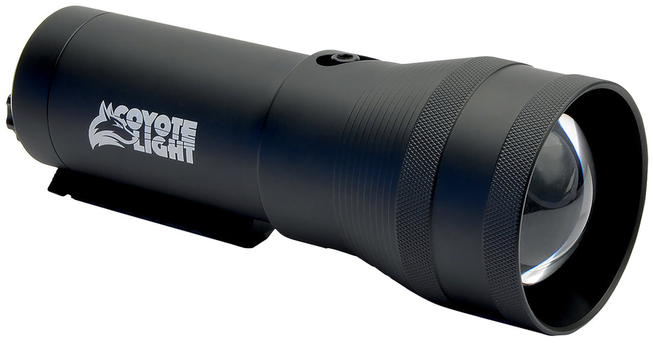 Coyote Light Pro Red Matte Black Adjustable Focus LED Hunting Light with Integrated Rail