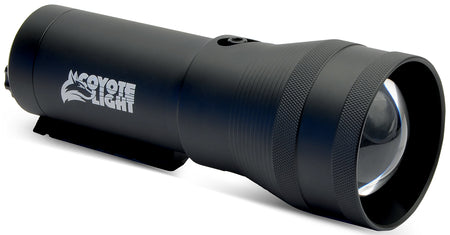 Coyote Light Pro Green Matte Black Adjustable Focus LED Hunting Light with Integrated Rail