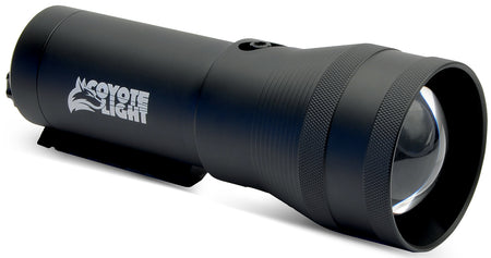 Coyote Light Pro White Matte Black Adjustable Focus LED Hunting Light with Integrated Rail