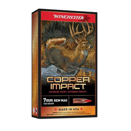 Winchester COPPER IMPACT 7mm Remington Mag 150 grain Copper Extreme Point Lead-Free ammunition