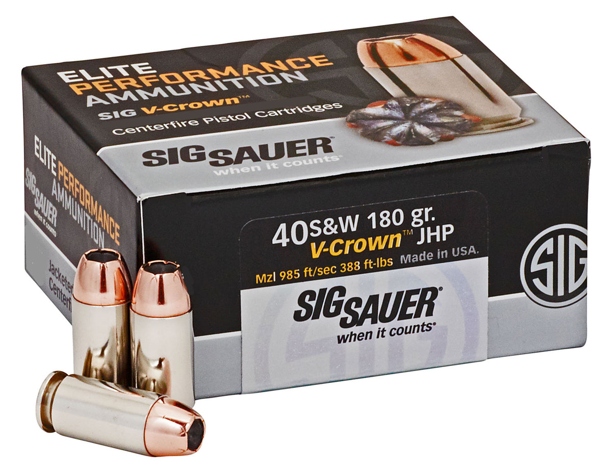 Sig Sauer Elite Performance V Crown Jacketed Hollow Point 180 Grain .40 S&W 985 fps