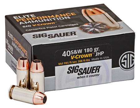 Sig Sauer Elite Performance V Crown Jacketed Hollow Point 180 Grain .40 S&W 985 fps