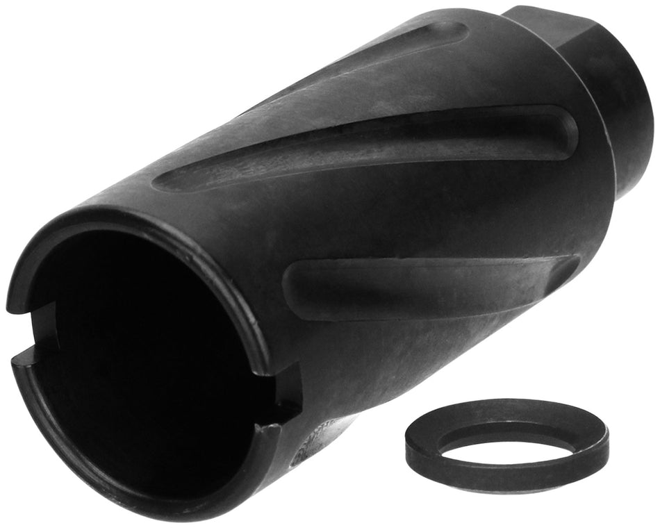 TacFire MZ10079MMN 9mm AR-Platform Spiral Fluted Muzzle Brake Black Oxide Steel 1/2x36