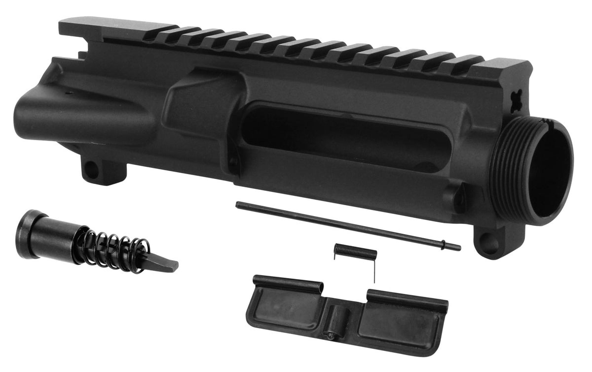 TacFire 5.56 NATO AR-15 Stripped Upper Receiver 7075-T6 Aluminum Black Anodized with M4 Feed Ramps