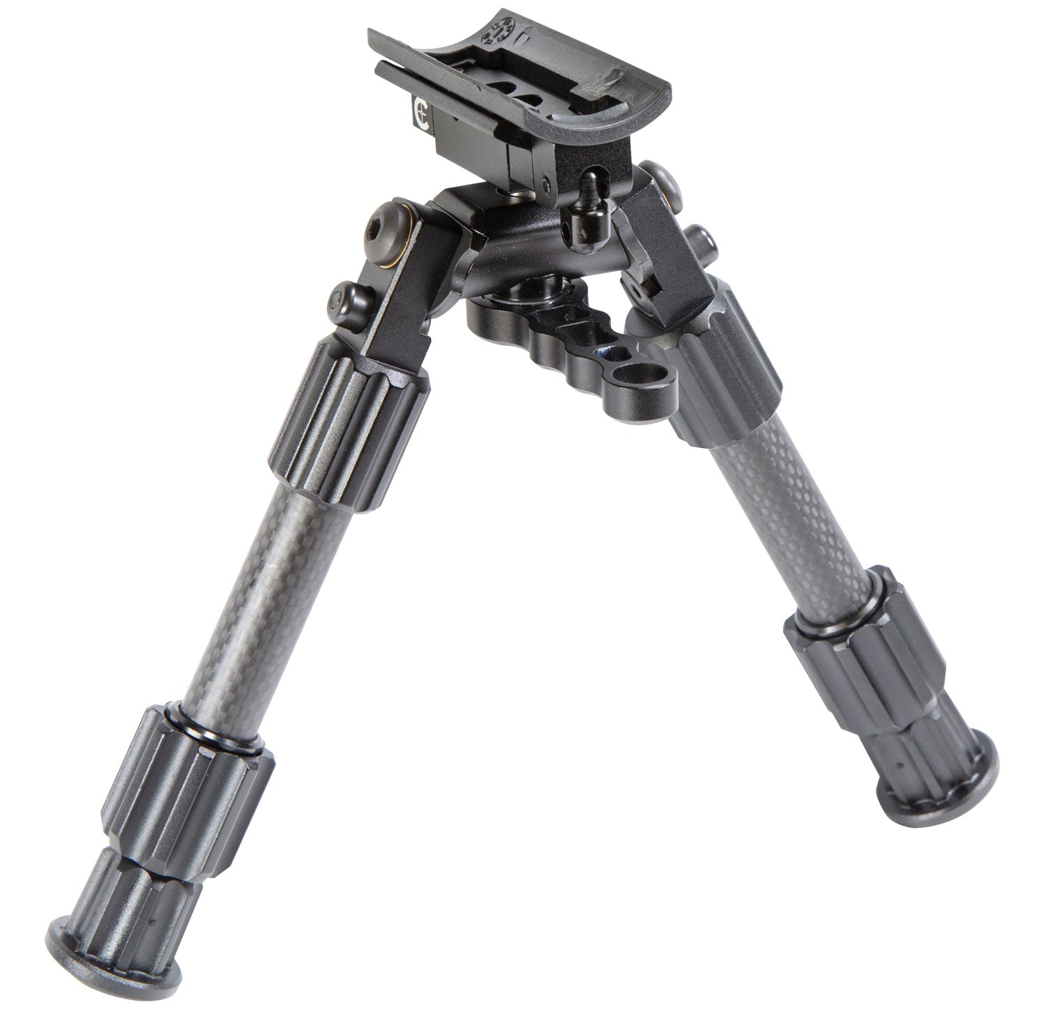 Caldwell Accumax Premium Tactical Carbon Fiber Bipod Gray 6-9" with Swivel Stud Attachment