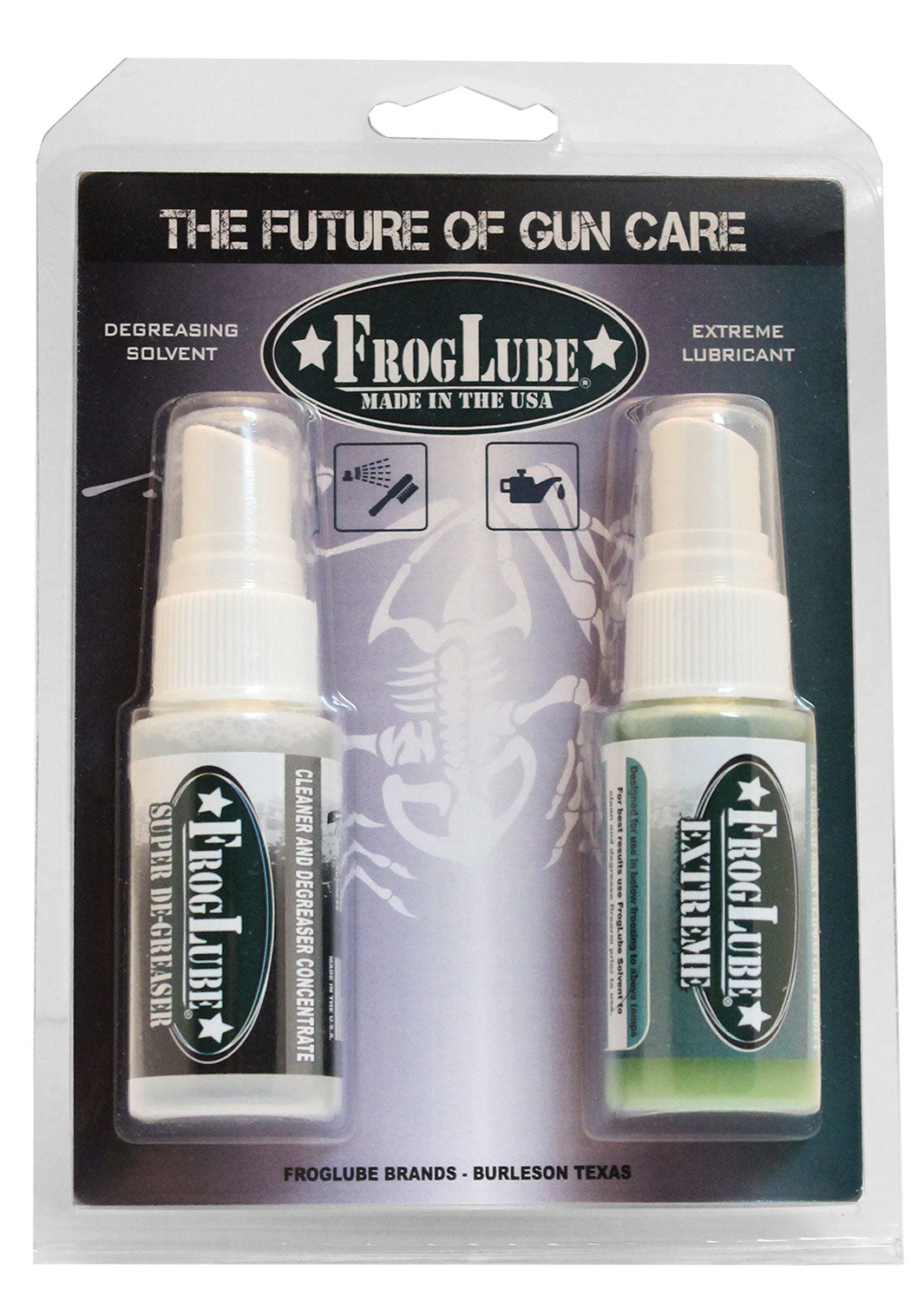 FrogLube Dual Kit 2 oz Spray - Super Degreaser and CLP Firearm Cleaner