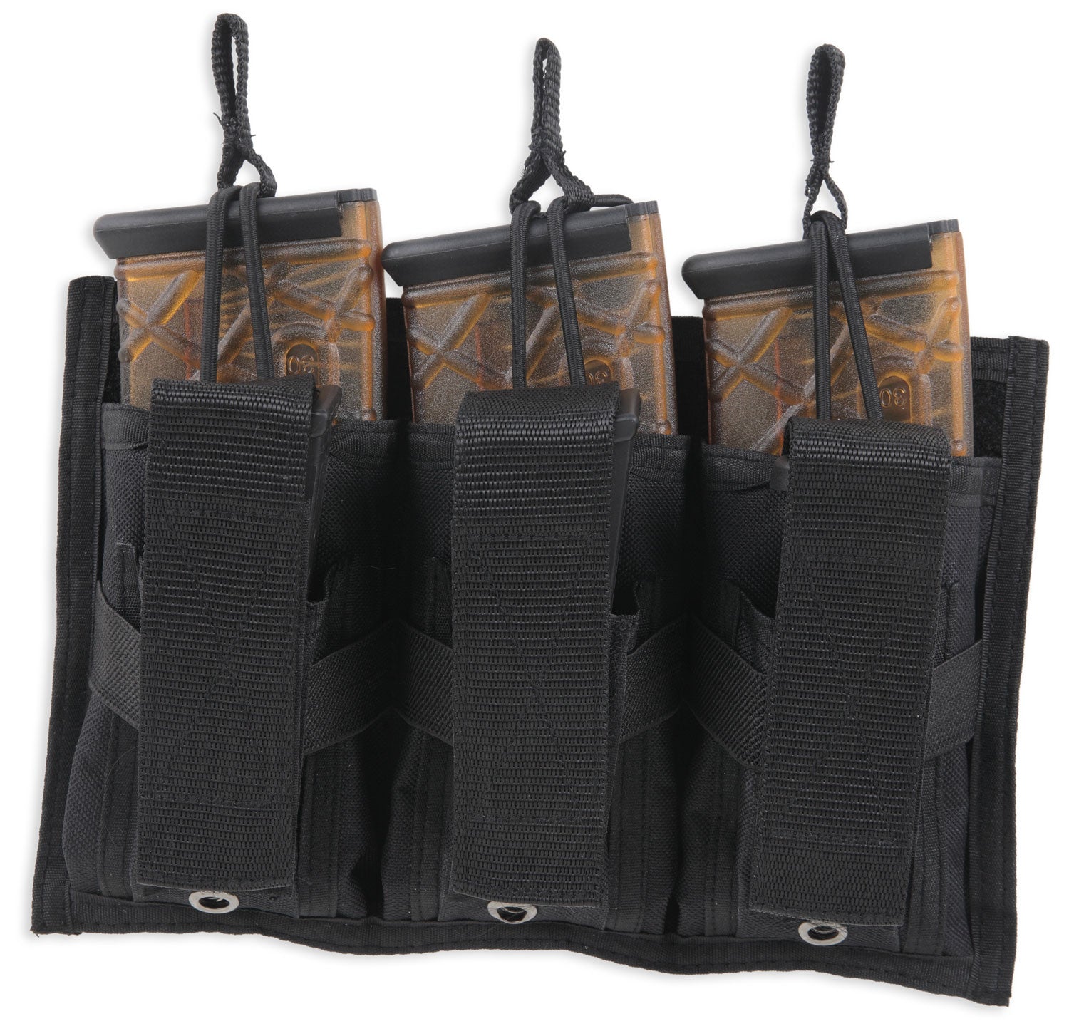 Bulldog BDT62 Black MOLLE Tri-Double Mag Pouch for Three AR 30rd and Three High-Capacity Pistol Magazines