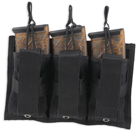 Bulldog BDT62 Black MOLLE Tri-Double Mag Pouch for Three AR 30rd and Three High-Capacity Pistol Magazines