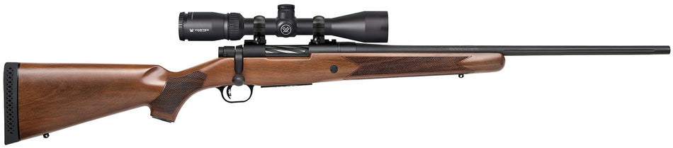 Mossberg 28028 Patriot 6.5 Creedmoor Caliber with 5+1 Capacity, 22" Fluted Barrel, Matte Blued Metal Finish & Walnut Stock Right Hand (Full Size) Includes Vortex Crossfire II 3-9x40mm Scope