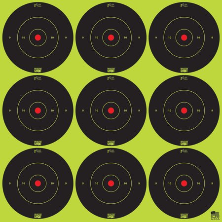 Pro-Shot SplatterShot Self-Adhesive Bullseye Paper Target Black/Green 2" 108 Peel & Stick Targets
