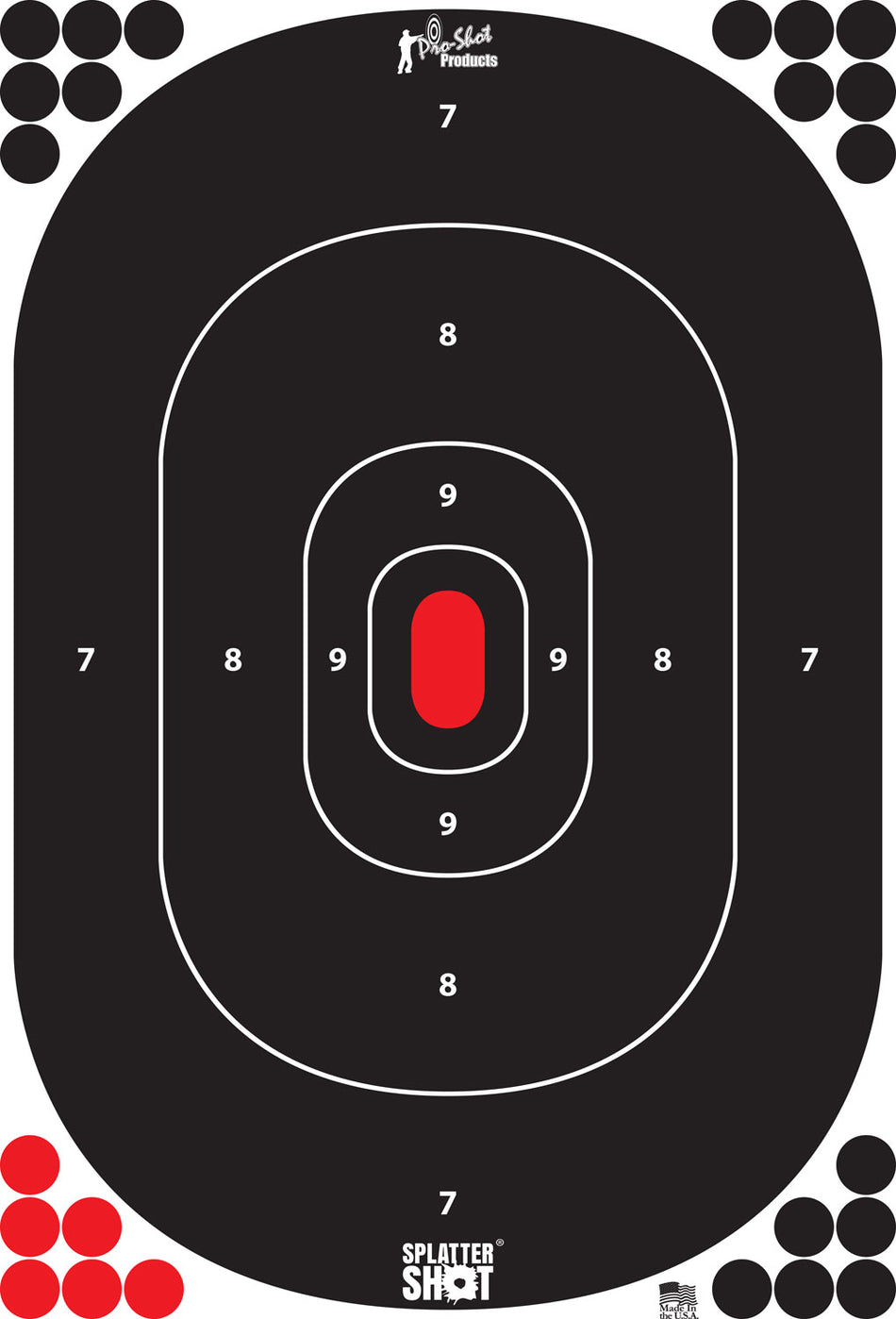Pro-Shot SplatterShot Self-Adhesive Silhouette Paper Targets 12"x17" Black/Red 5 Pack
