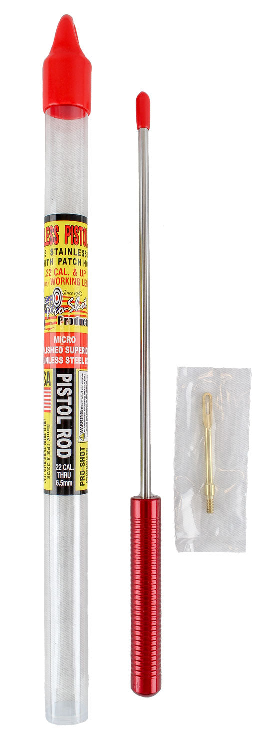 Pro-Shot 1PS82226 Micro-Polished Stainless Steel 8" Pistol Cleaning Rod .22 Cal & Up with Swivel Handle