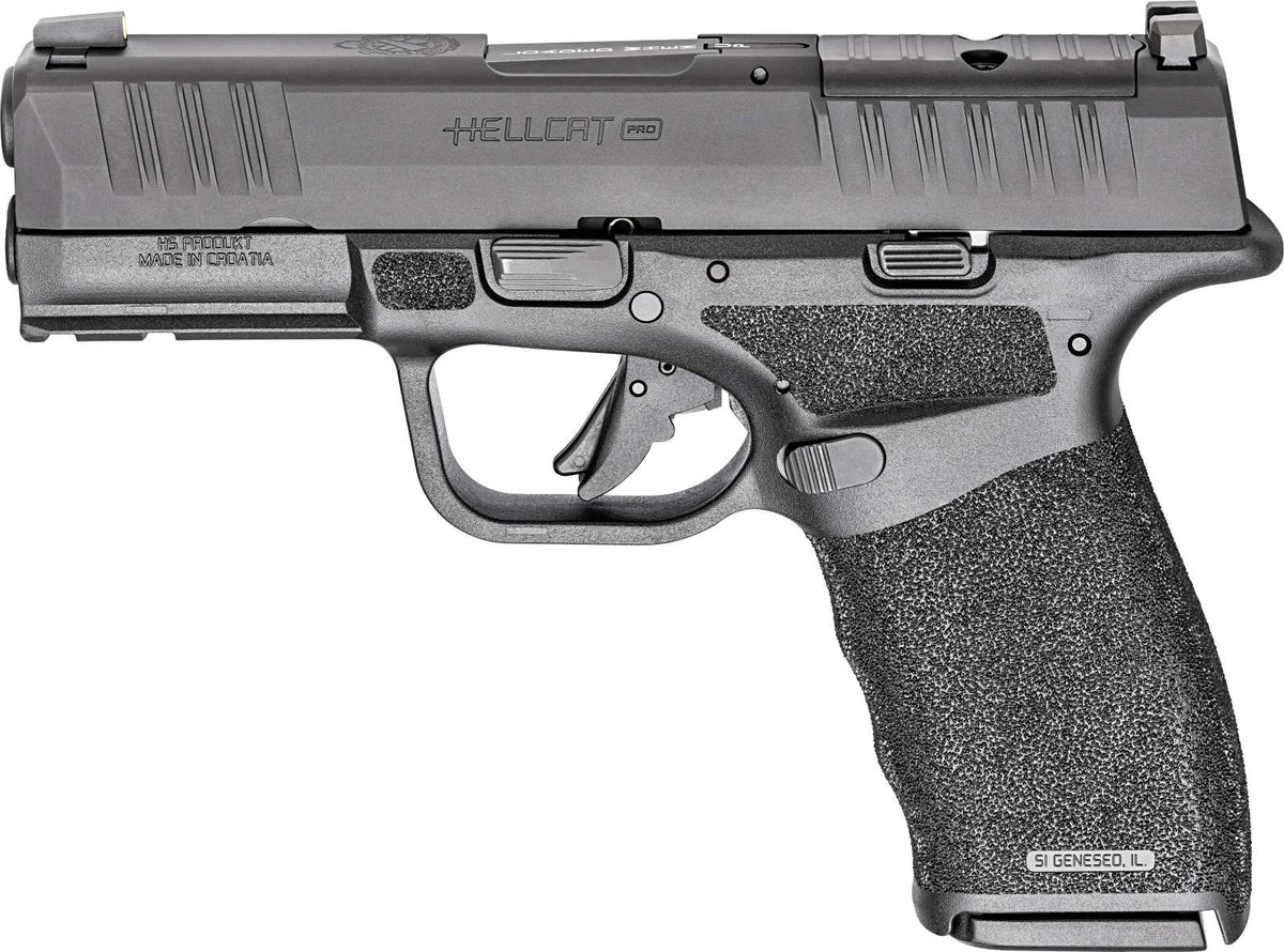 dSPRINGFIELD ARMORY HELLCAT PRO GEAR UP 24 9MM 3.7" BLK OSP 5-10RD, VIRIDIAN RFX, BAG, CA COMPLIANT