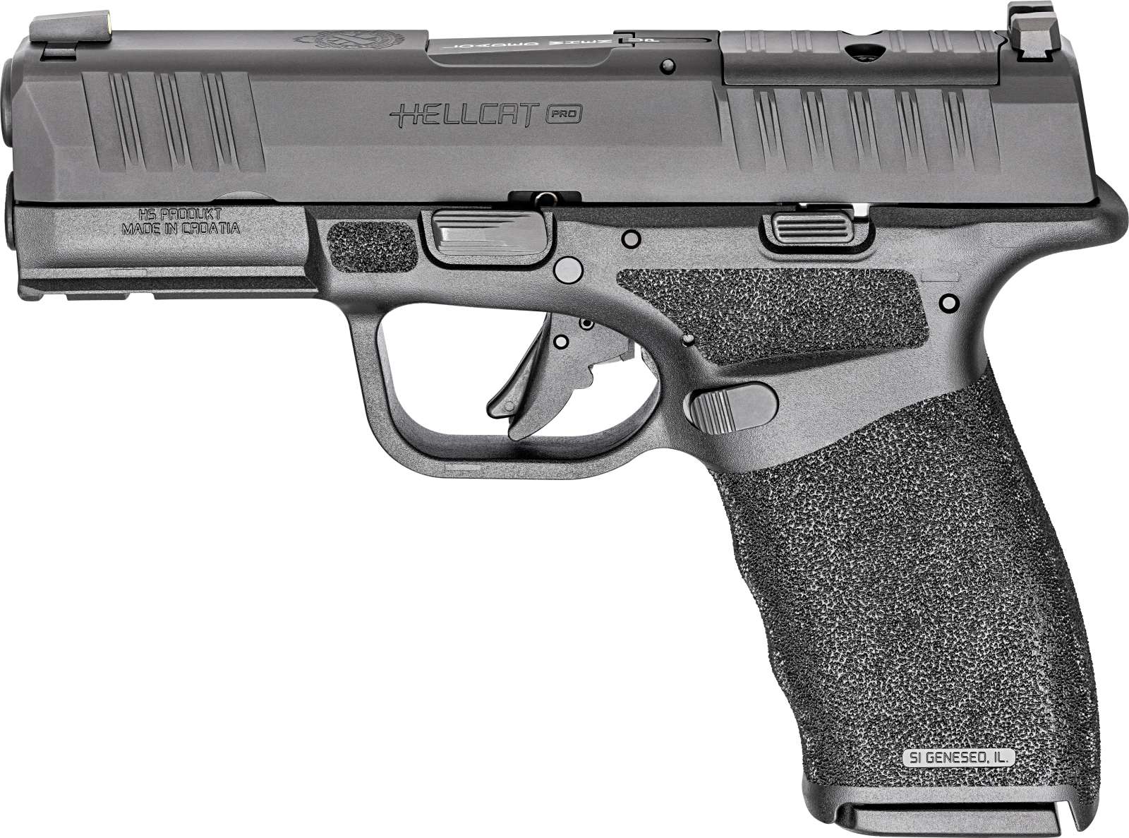 dSPRINGFIELD ARMORY HELLCAT PRO GEAR UP 24 9MM 3.7" BLK OSP 5-10RD, VIRIDIAN RFX, BAG, CA COMPLIANT