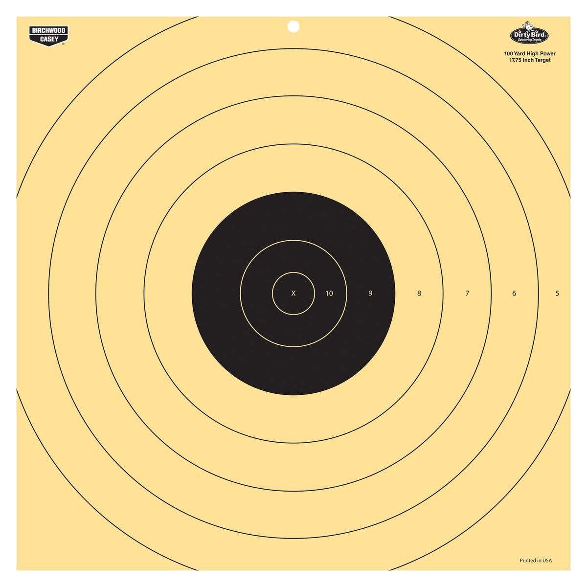 Birchwood Casey Dirty Bird 17.25" Tagboard Bullseye Target Hanging 100 yds Rifle Black/White 5 Per Pkg