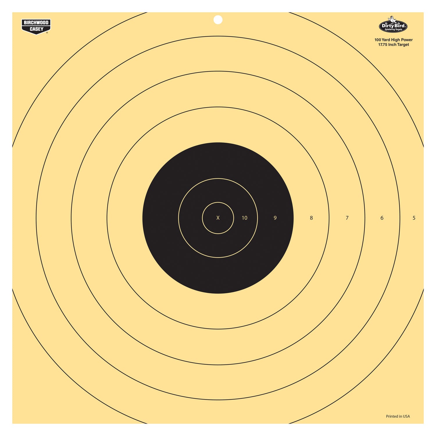 Birchwood Casey Dirty Bird 17.25" Tagboard Bullseye Target Hanging 100 yds Rifle Black/White 5 Per Pkg