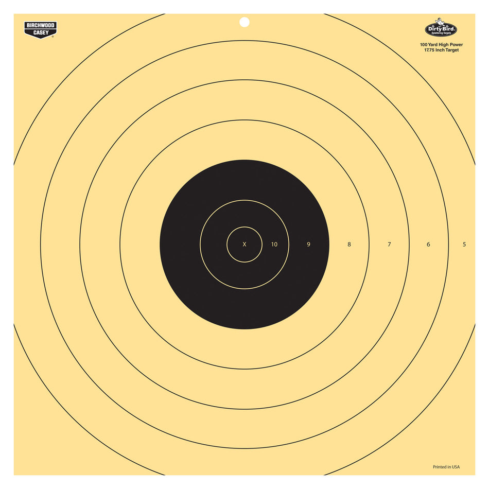 Birchwood Casey Dirty Bird 17.25" Tagboard Bullseye Target Hanging 100 yds Rifle Black/White 5 Per Pkg
