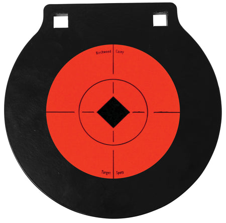 Birchwood Casey World of Targets Double Hole AR500 Steel 6" Hanging Gong Target Black/Orange Crosshair 47608
