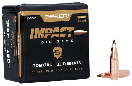 Speer TB308H2 Impact 30Cal 190gr Bonded Reloading Bullets 50/Box
