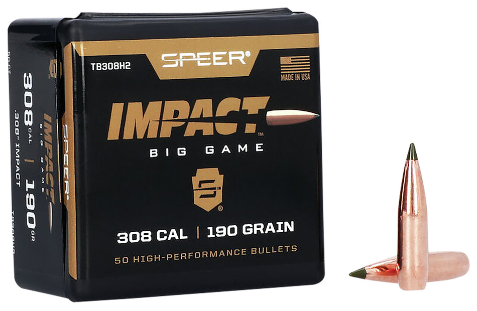 Speer TB308H2 Impact 30Cal 190gr Bonded Reloading Bullets 50/Box