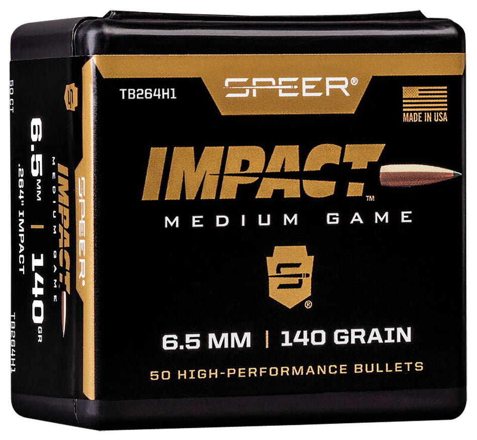 Speer TB264H1 Impact 6.5 Creedmoor 140gr Bonded Reloading Bullets 50/Box