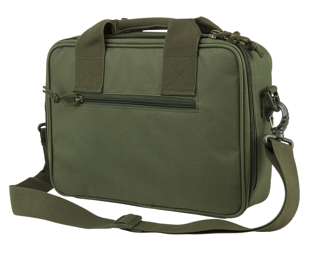 NcStar VISM Double Pistol Range Bag CPDX2971G Green Finish with Mag Pouches & Padded Shoulder Strap